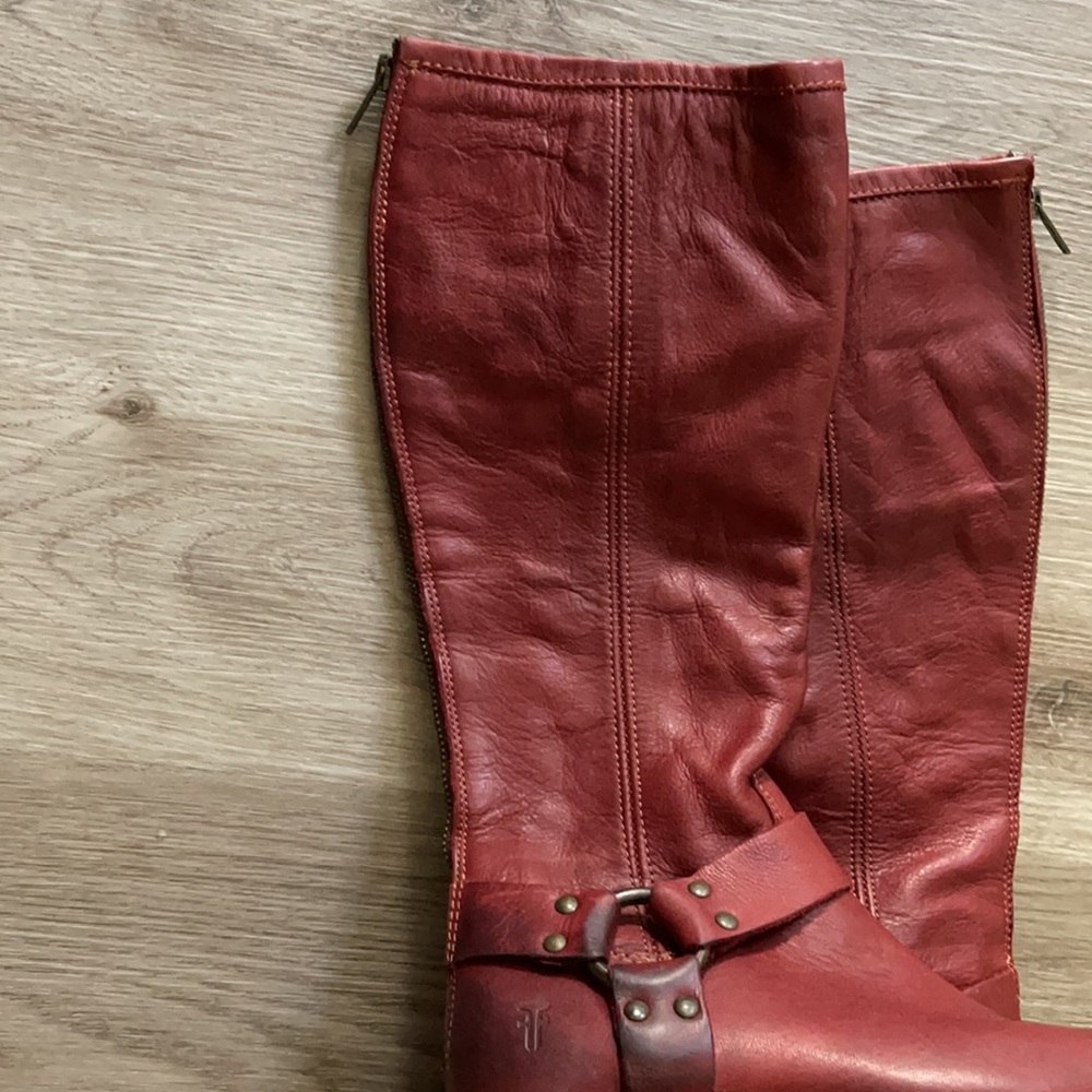 FRYE red knee high boots